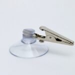 Ventosa Ø 37 mm, trasparente – con clip a coccodrillo inserita trasversalmente