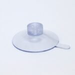 Ventosa Ø 50 mm, trasparente, con linguetta di rilascio – con dado zigrinato M4 stampato