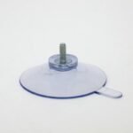 Ventosa Ø 50 mm, trasparente, con linguetta di rilascio - Filettatura M4 x 10 mm di lunghezza