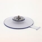 Ventosa Ø 75 mm, trasparente, con linguetta a leva – filettatura M4 x 6 mm di lunghezza / acciaio inox VA2