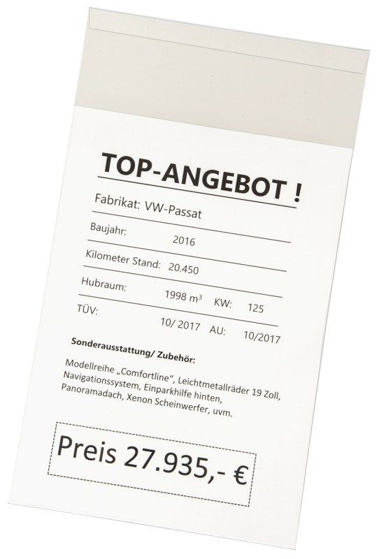 Porta caratteristiche con visiera per parasole A4 - immagine 2