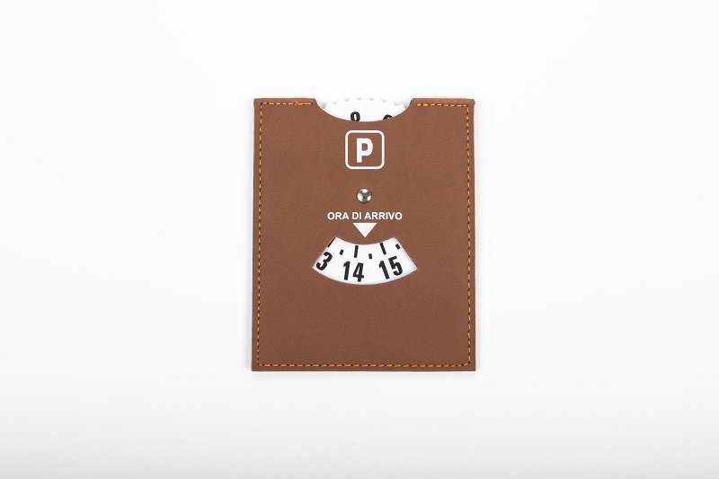 Disco orario rettangolare cucito Finto Cuoio con stampa standard*