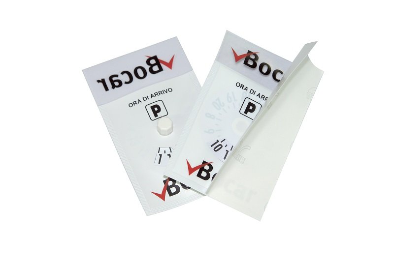 Disco orario adesivo personalizzato con rotella diametro 6 cm