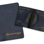 Porta libretto cucito in PVC gommato “effetto seta” - 17x23 cm chiuso