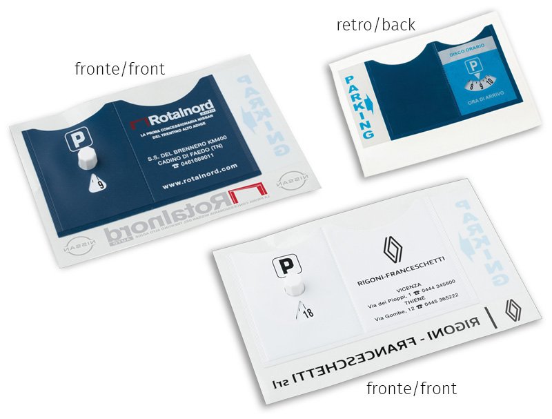 Porta ticket parcheggio con disco orario adesivo