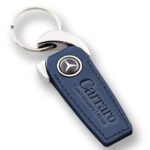 Portachiavi in cuoio con etichetta resinata