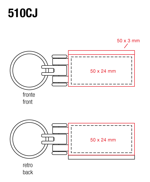 Portachiavi in cuoio con nastrino in jacquard - immagine 3