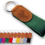 Portachiavi in nylon con riporto in cuoio