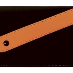 Portadocumenti cucito con fascia obliqua fluo e bottone