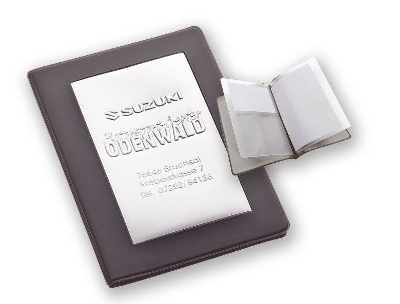 Portalibretto moto con riporto in argento