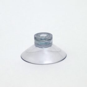 Ventosa Ø 38 mm, trasparente – con dado flangiato M5 integrato in ferro zincato