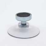 Ventose Ø 50 mm, trasparenti con filettatura M4 x 6,5 mm di lunghezza / ferro zincato con calamita