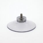 Ventosa Ø 50 mm, trasparente, con attacco rialzato - Filettatura M4 x 7,5 mm di lunghezza / Acciaio inox VA2