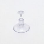 Ventosa Ø 20 mm, trasparente – con foro Ø 3 mm x 8 mm + perno di fissaggio