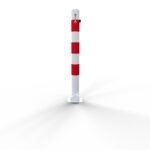 Pali di barriera Tubo in acciaio Ø 76 x 2,6 mm Pieghevoli, con serratura a cilindro Euro