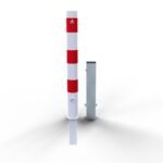 Pali di barriera Tubo in acciaio Ø 89 x 2,9 mm Removibili, con meccanismo di bloccaggio triangolare