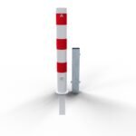 Pali di barriera Tubo in acciaio Ø 108 x 2,9 mm Removibili, con meccanismo di bloccaggio triangolare