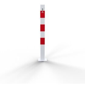 Posto barriera con catena Tubo in acciaio 70 x 70 mm Meccanismo di blocco, con serratura a cilindro profilo europeo