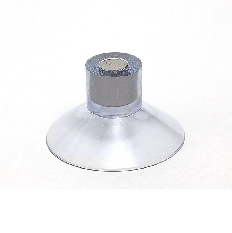 Ventosa Ø 38 mm, trasparente – con magnete inserito (forza ca. 1,3 kg)