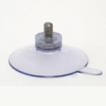 Ventosa Ø 50 mm, trasparente, con linguetta di rilascio – filettatura M6 x 8,5 mm lunga / acciaio inox VA2