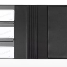 Porta documenti 2 ante cartonato in Tam con tasca soffietto e porta card**