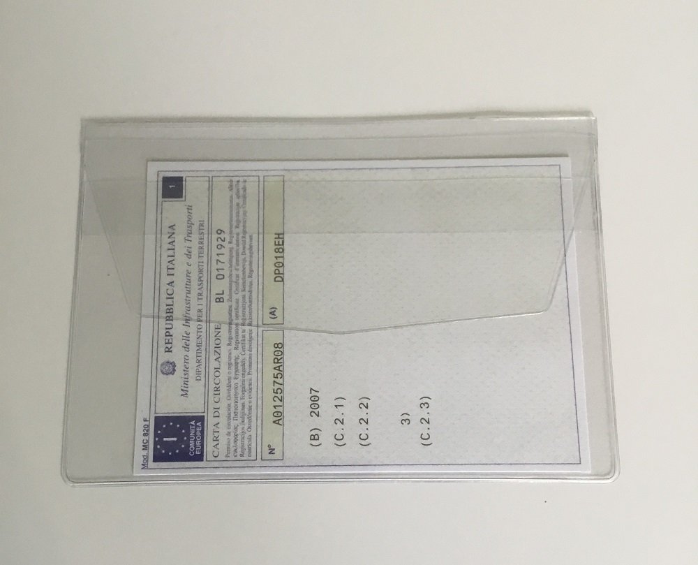 Porta documenti Trasparente con fascetta**